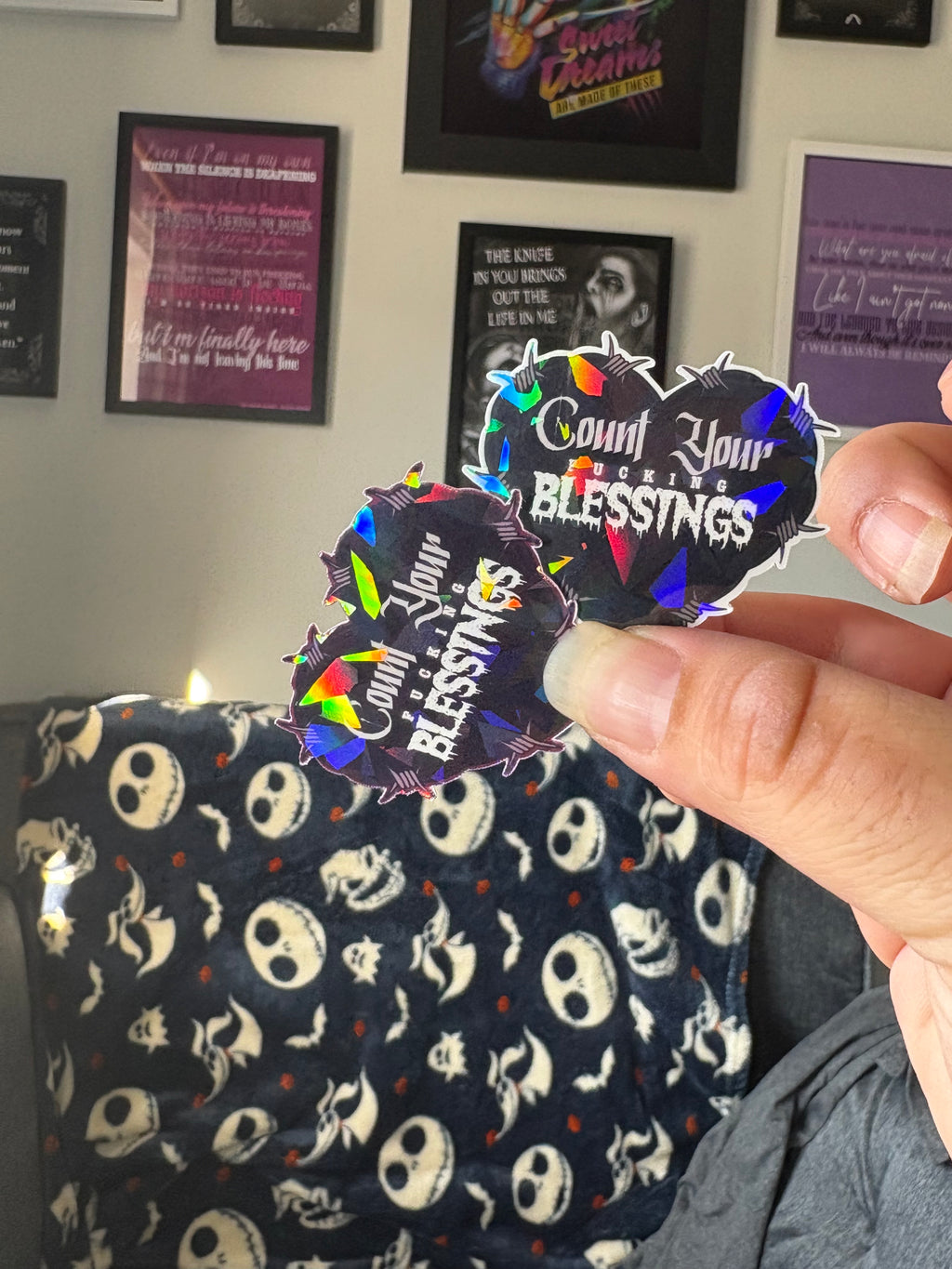 Count Your F***ing Blessings Holographic Vinyl Sticker