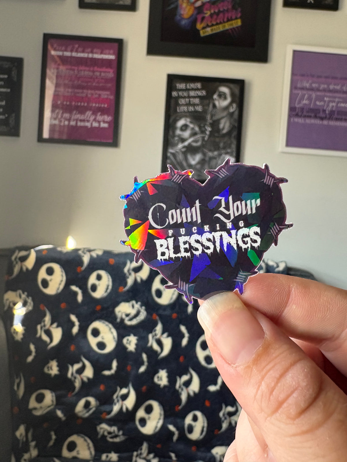 Count Your F***ing Blessings Holographic Vinyl Sticker