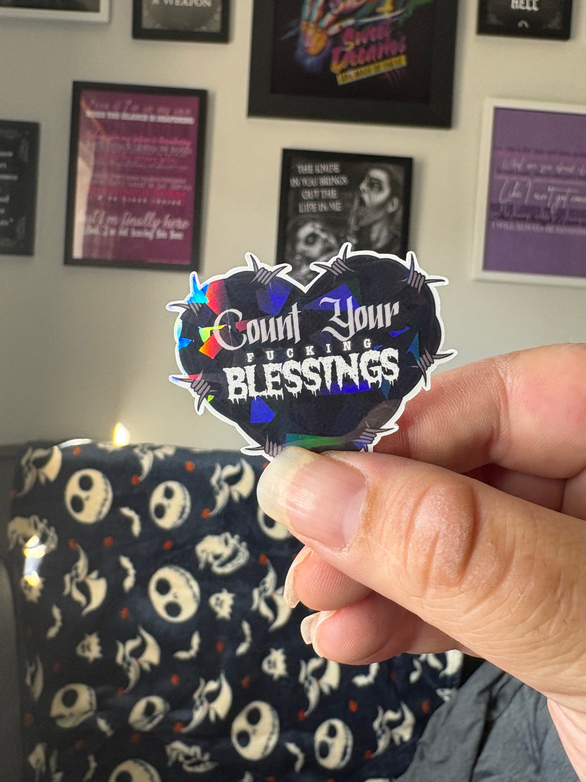 Count Your F***ing Blessings Holographic Vinyl Sticker