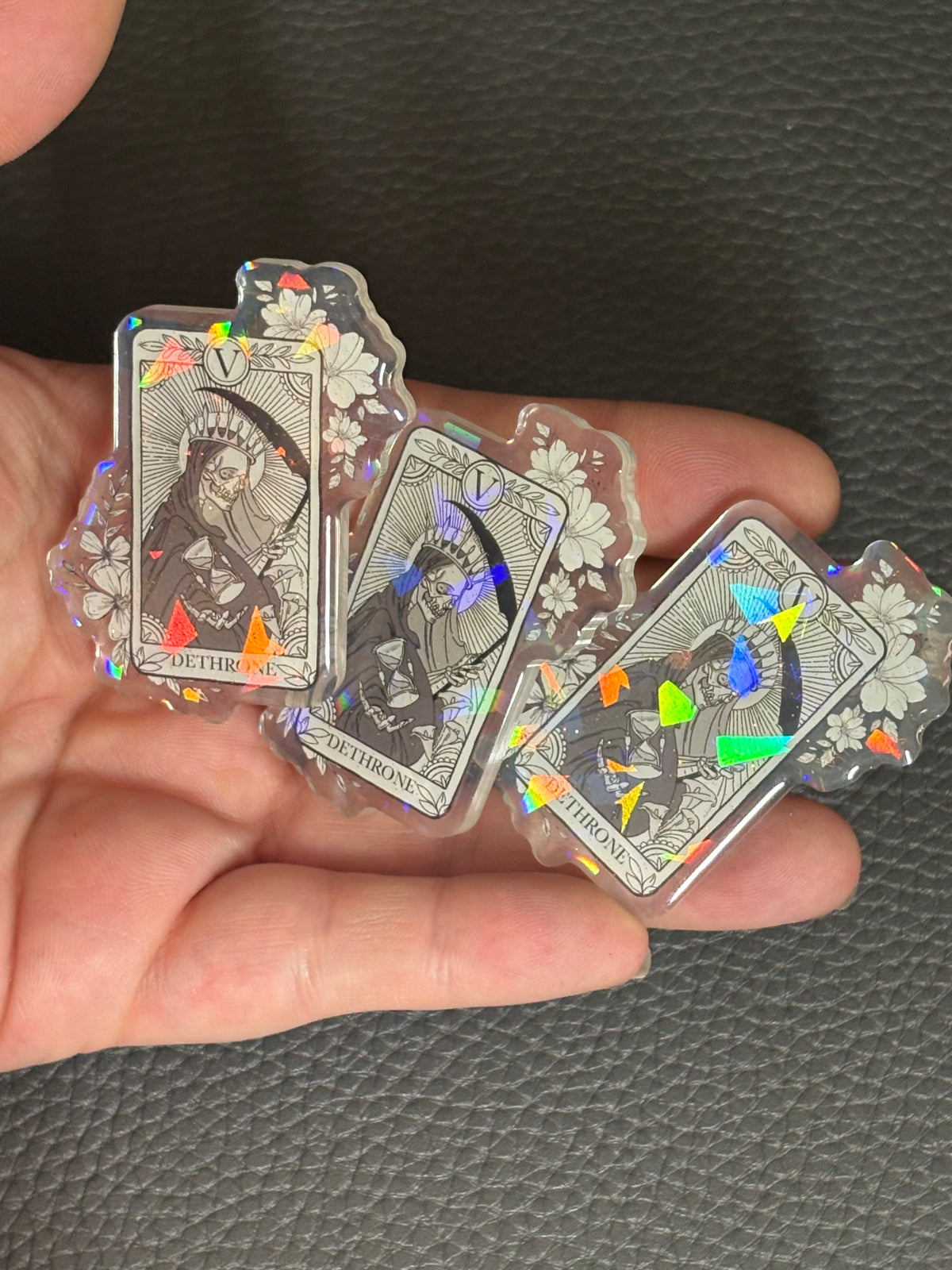 Dethrone Tarot Card Pin Badge