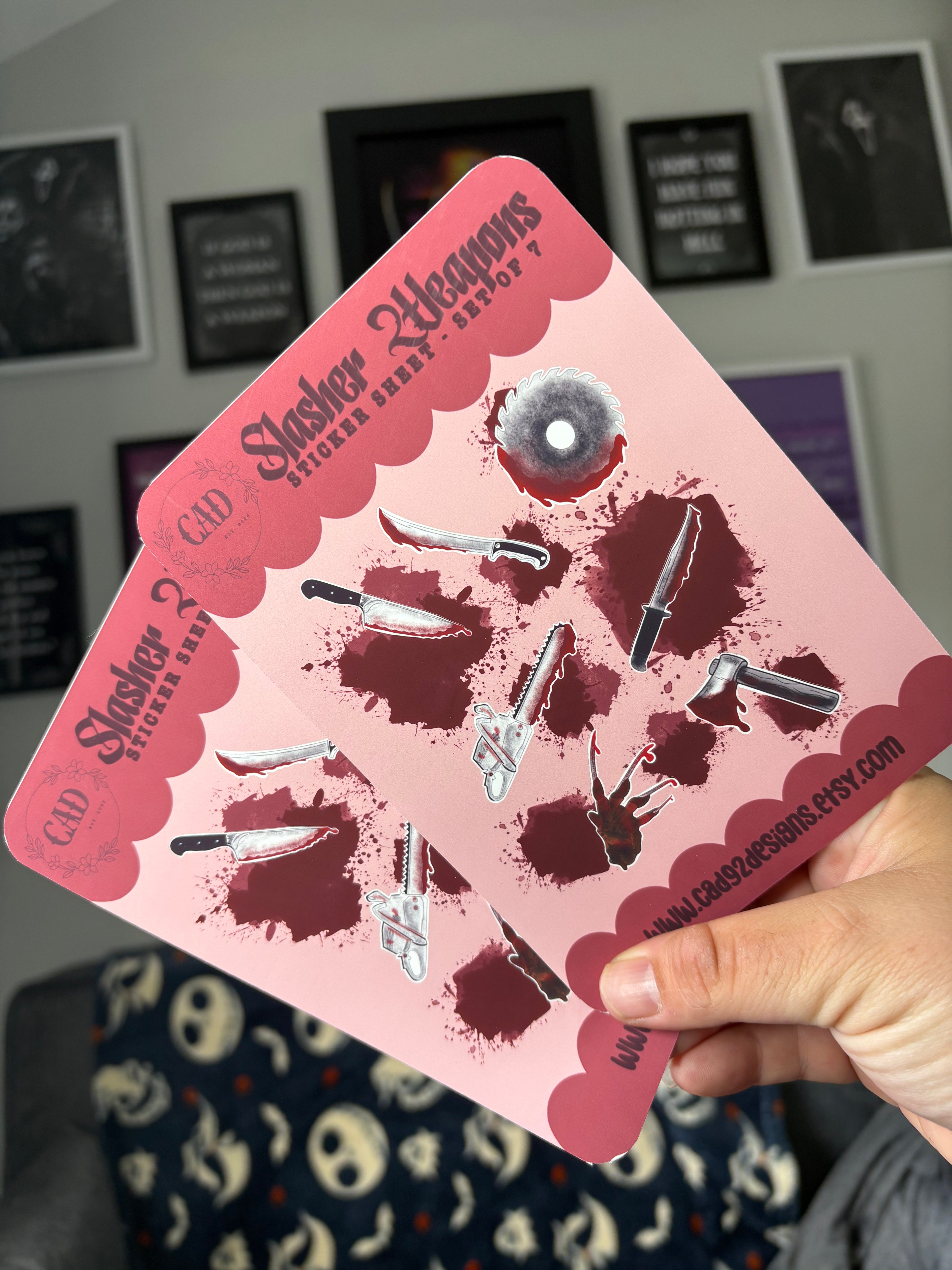 Horror Slasher Weapons Sticker Sheet
