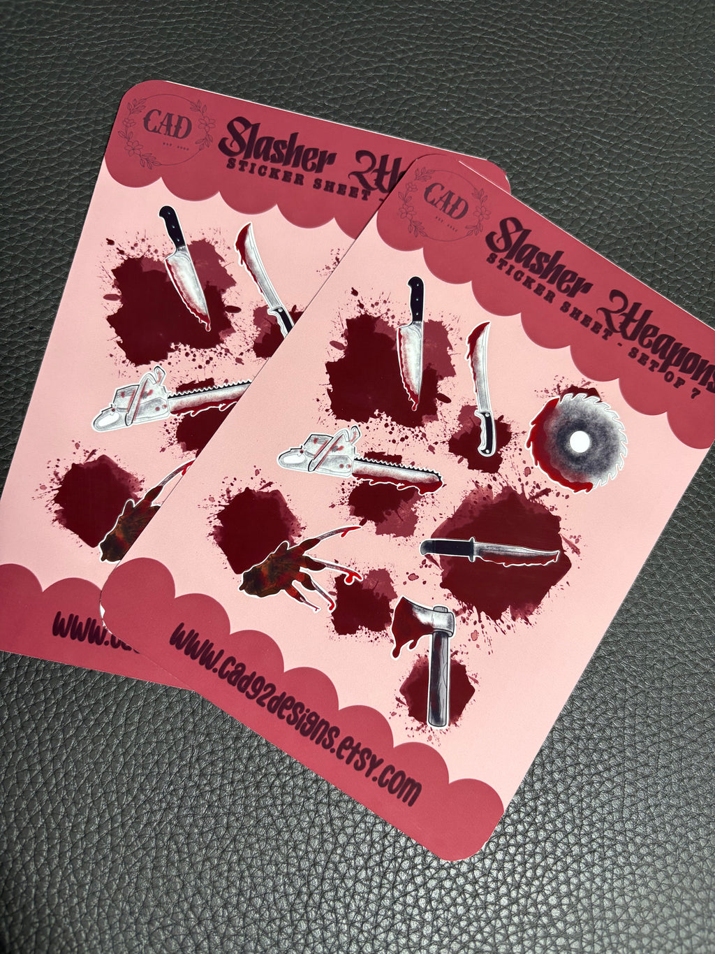 Horror Slasher Weapons Sticker Sheet