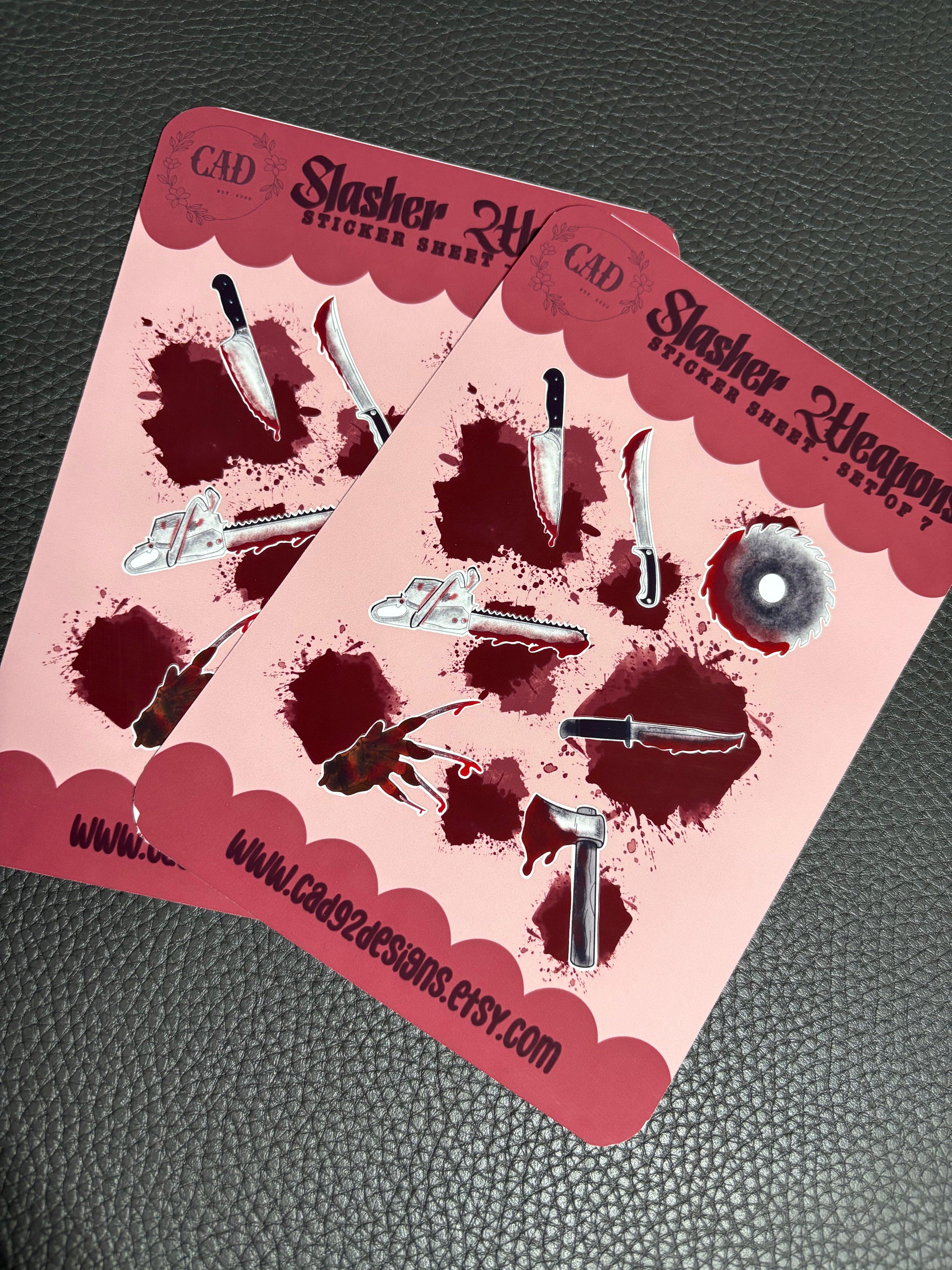 Horror Slasher Weapons Sticker Sheet