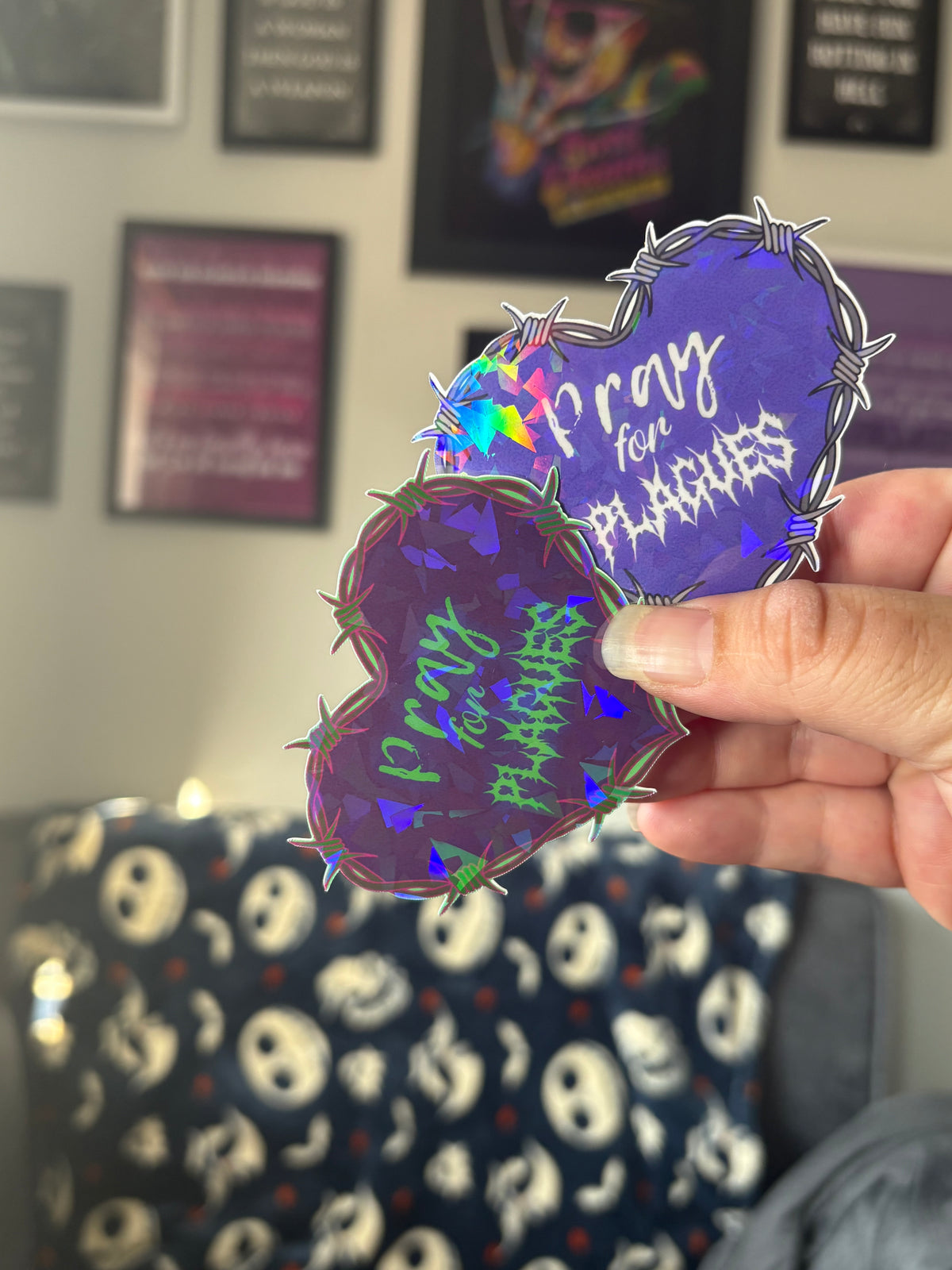 Pray For Plagues Holographic Vinyl Sticker