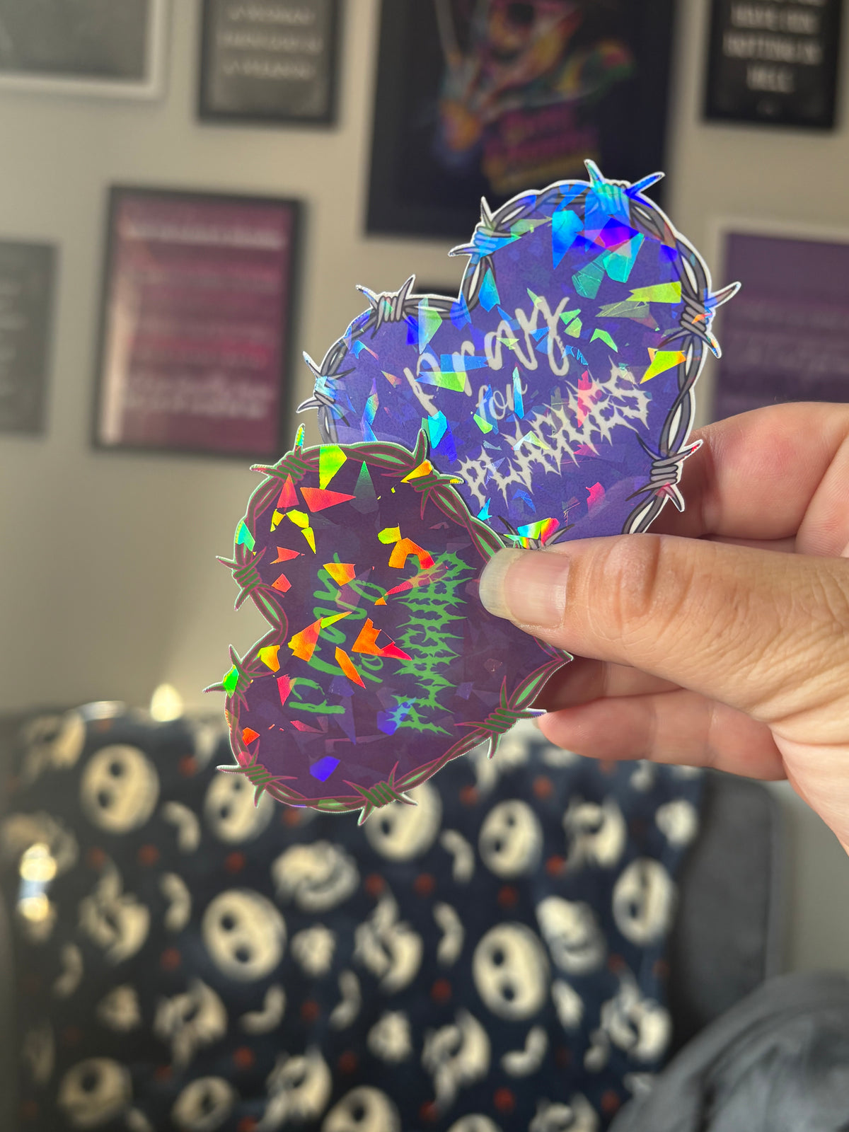 Pray For Plagues Holographic Vinyl Sticker