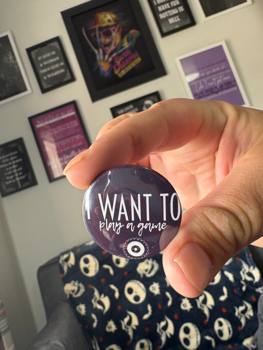 I Want To Play a Game Pin Badge