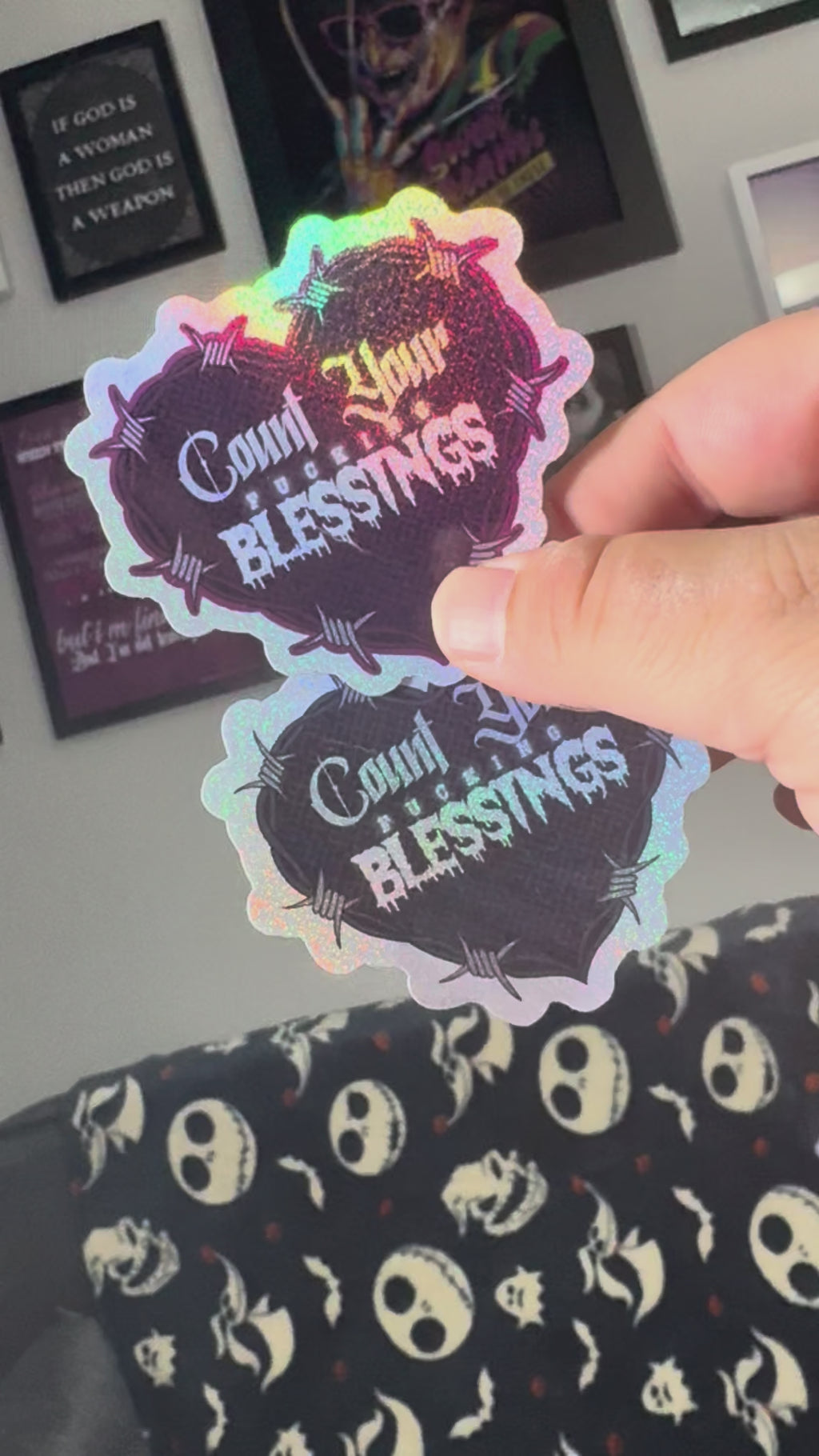 Count Your F***ing Blessings Holographic Vinyl Sticker